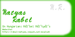 matyas rabel business card